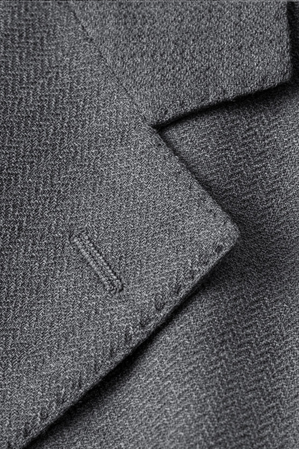 Lanifício MT Gerald - Costume single breasted, desestruturado, unlined, em lã, poli e seda, lapela notched - Cinza Espinha de peixe- SKR