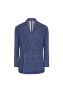 Blazer double breasted 6x2, desestruturado com lapela peak, 100% algodão - JEANS  ACT