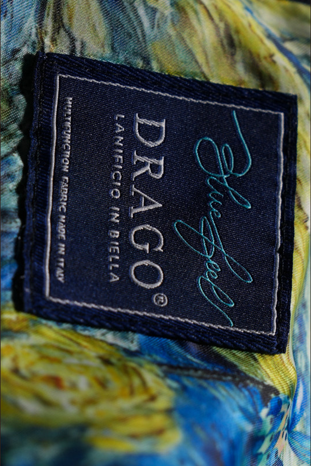 Lanifício Drago in Biella - Jaqueta Aviador A-2, 100% lã, bolsos flaped, cintura canelada - Azul Marinho GVC