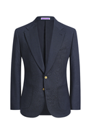 Blazer single breasted em lã merino 110's 18.25 micron com lapela notched large - Azul PYZ