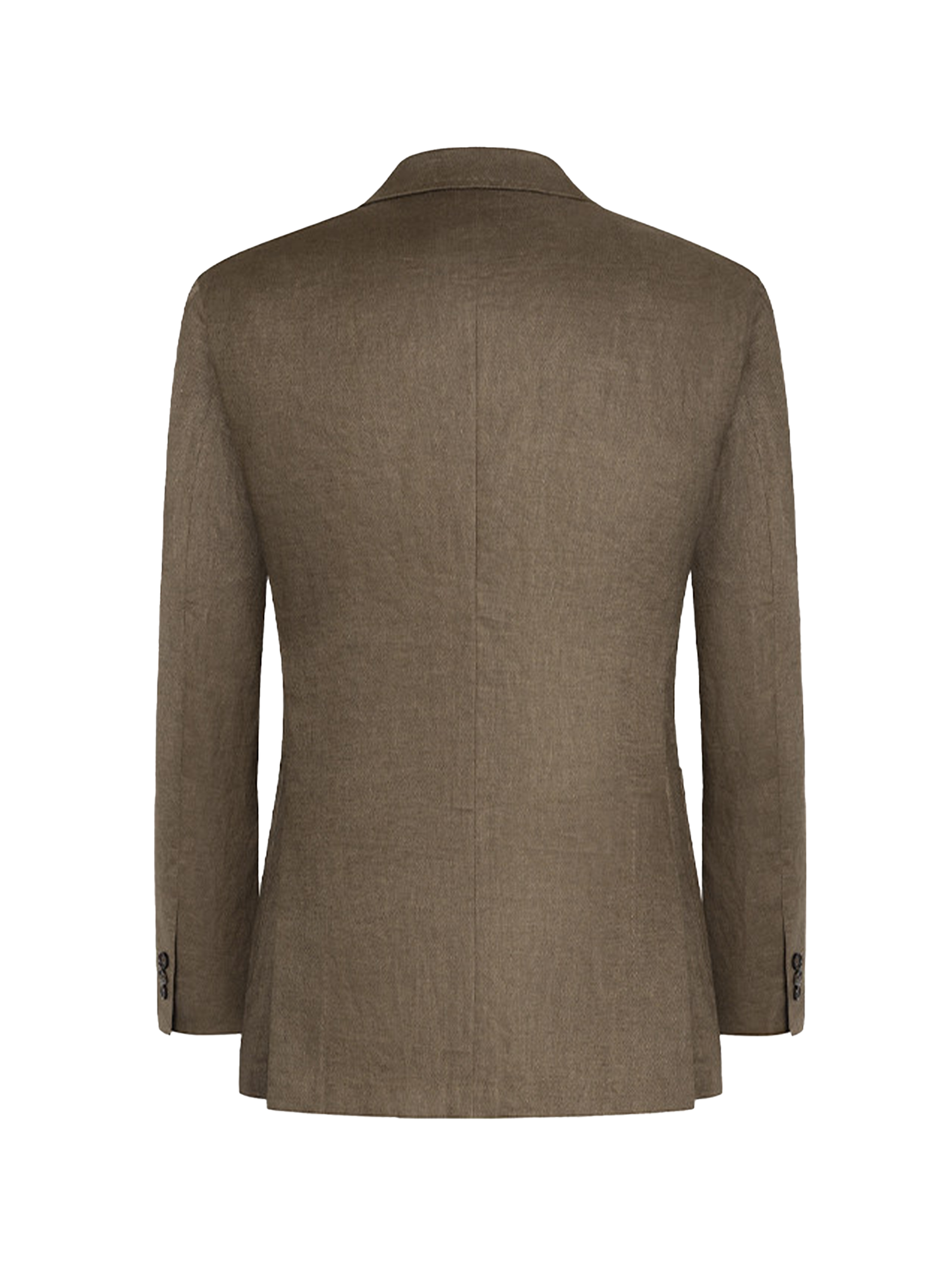 MT GERALD - Blazer double breasted 6x2, half linen, 100% linho,  estrutura half canvas com lapela peak - Marrom SKR