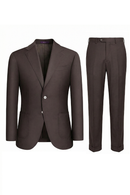 Lanifício MT GERALD - Costume single breasted, half canvas, em lã merino super 110 18.25 µ , lapela notched - Marrom SKA