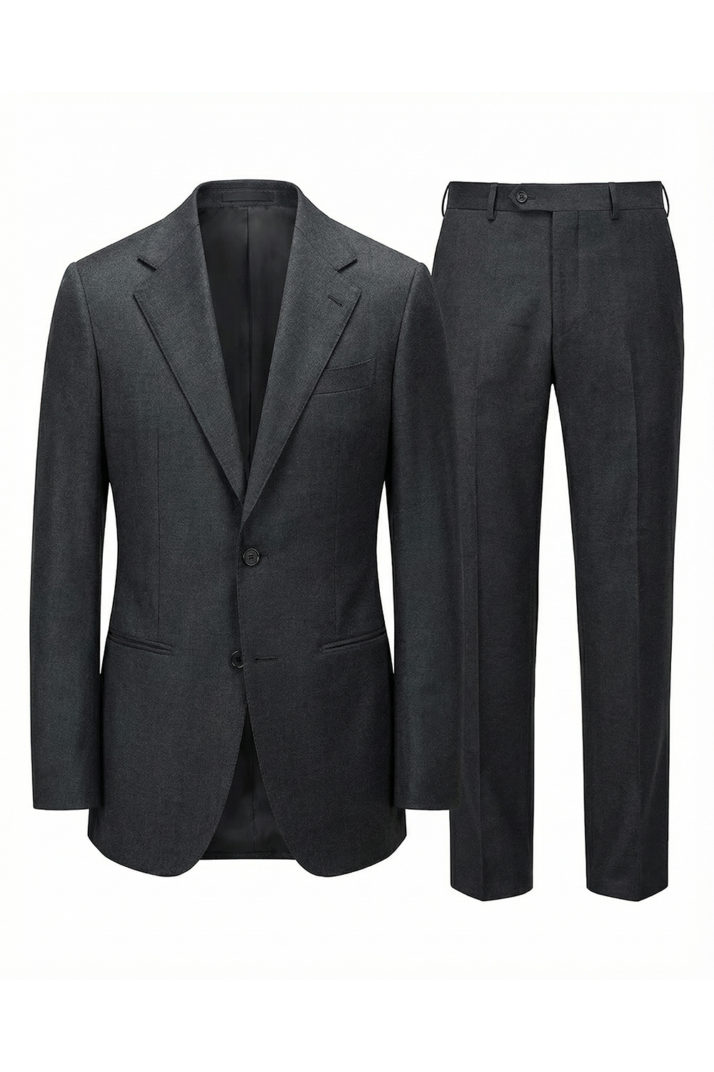 Lanifício Vitale Barberis Canônico- Costume single breasted, half canvas, em lã 21 micron COVERT , lapela notched - Cinza Chumbo SKA
