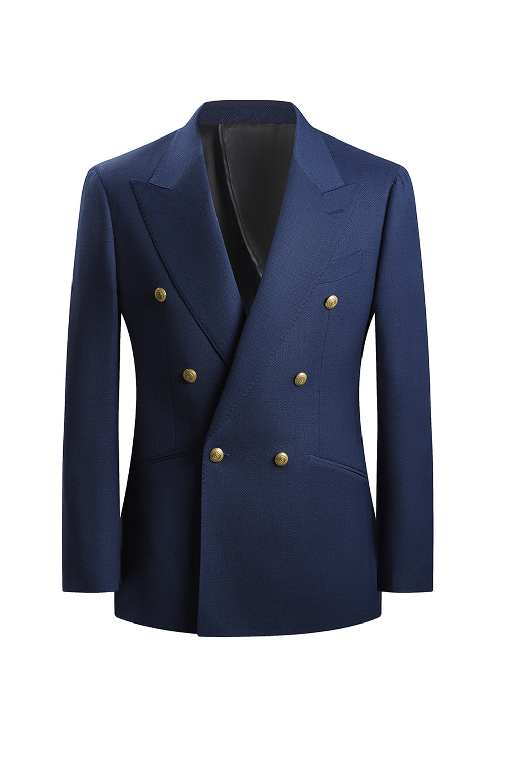 Blazer marinheiro, double breasted 6x2 em lã merino 110's 18.25 micron com lapela peak large - Azul marinho PYZ