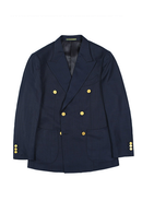 Blazer marinheiro, em lã tropical double breasted 6x4 com lapela peak large - Navy Azul HNR