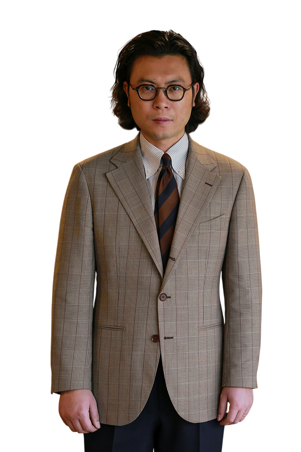 ATELIÊ MK MAN - Blazer half canvas, single breasted 3-roll-2, spalla camicia, em lã  super 120's, 17.75µ I 290 g - Príncipe de Gales Carvalho