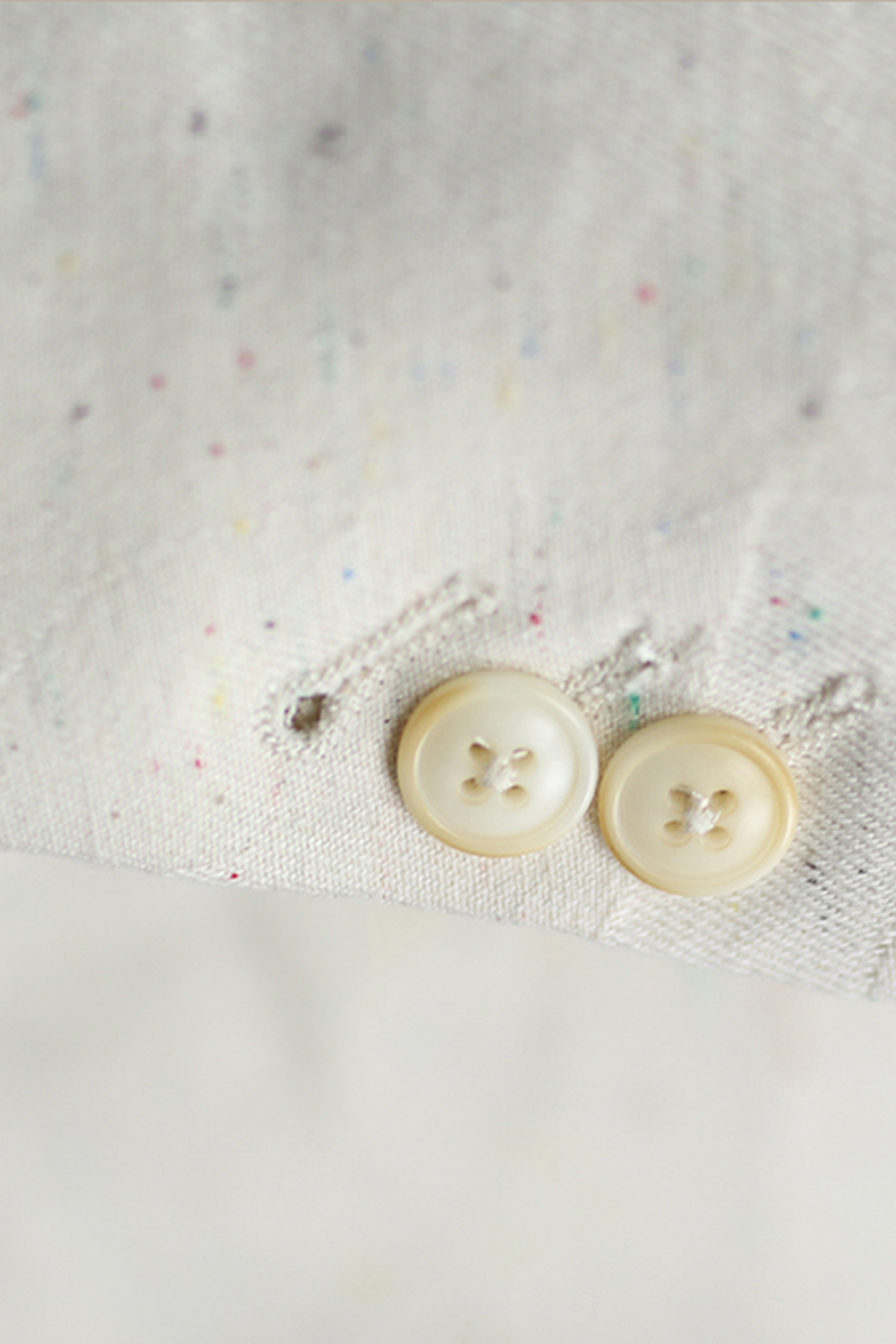 Blazer em algodão speckled, double breasted 6x1, com lapela peak - Nep Branco Damasco HNR