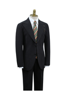 Blazer, tramado com linho, single breasted com lapela peak - Preto esfumaçado HNR