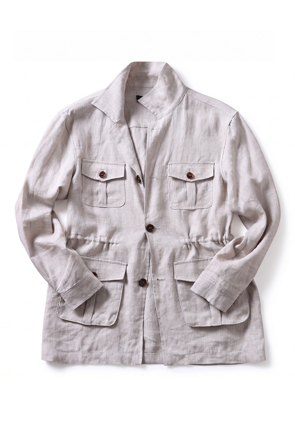 Safari Jacket desestruturado, com ajuste interno 100% linho - Off-White LINEN