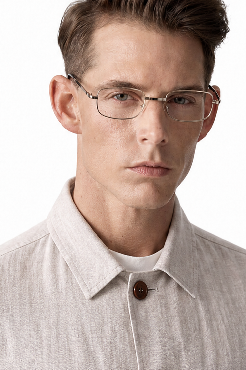 Safari Jacket desestruturado, com ajuste interno 100% linho - Off-White LINEN