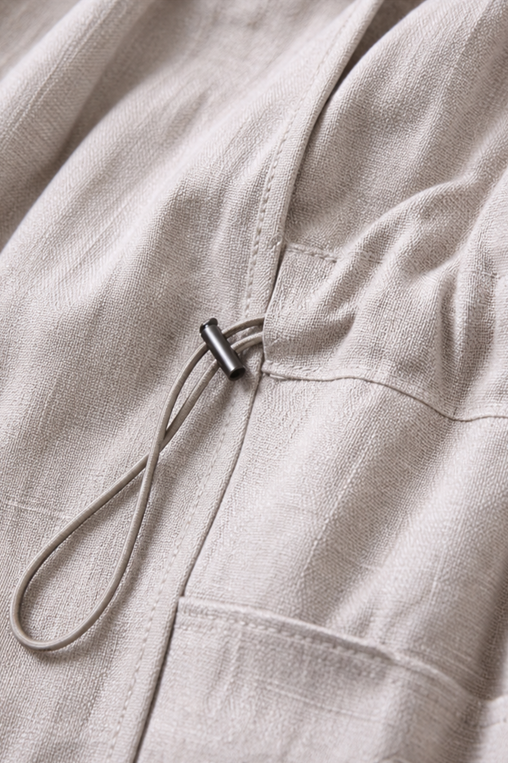 Safari Jacket desestruturado, com ajuste interno 100% linho - Off-White LINEN
