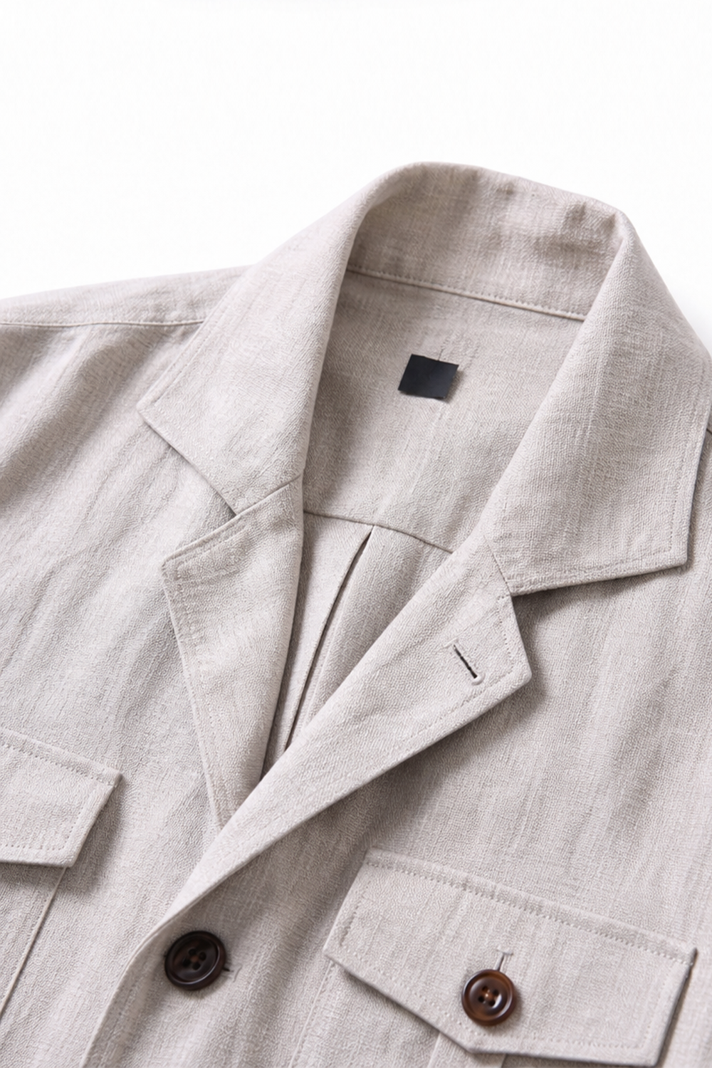 Safari Jacket desestruturado, com ajuste interno 100% linho - Off-White LINEN