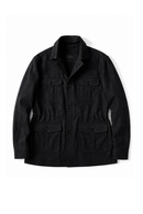 Safari Jacket desestruturado, com ajuste interno, em linho com tencel - Preto BsLee