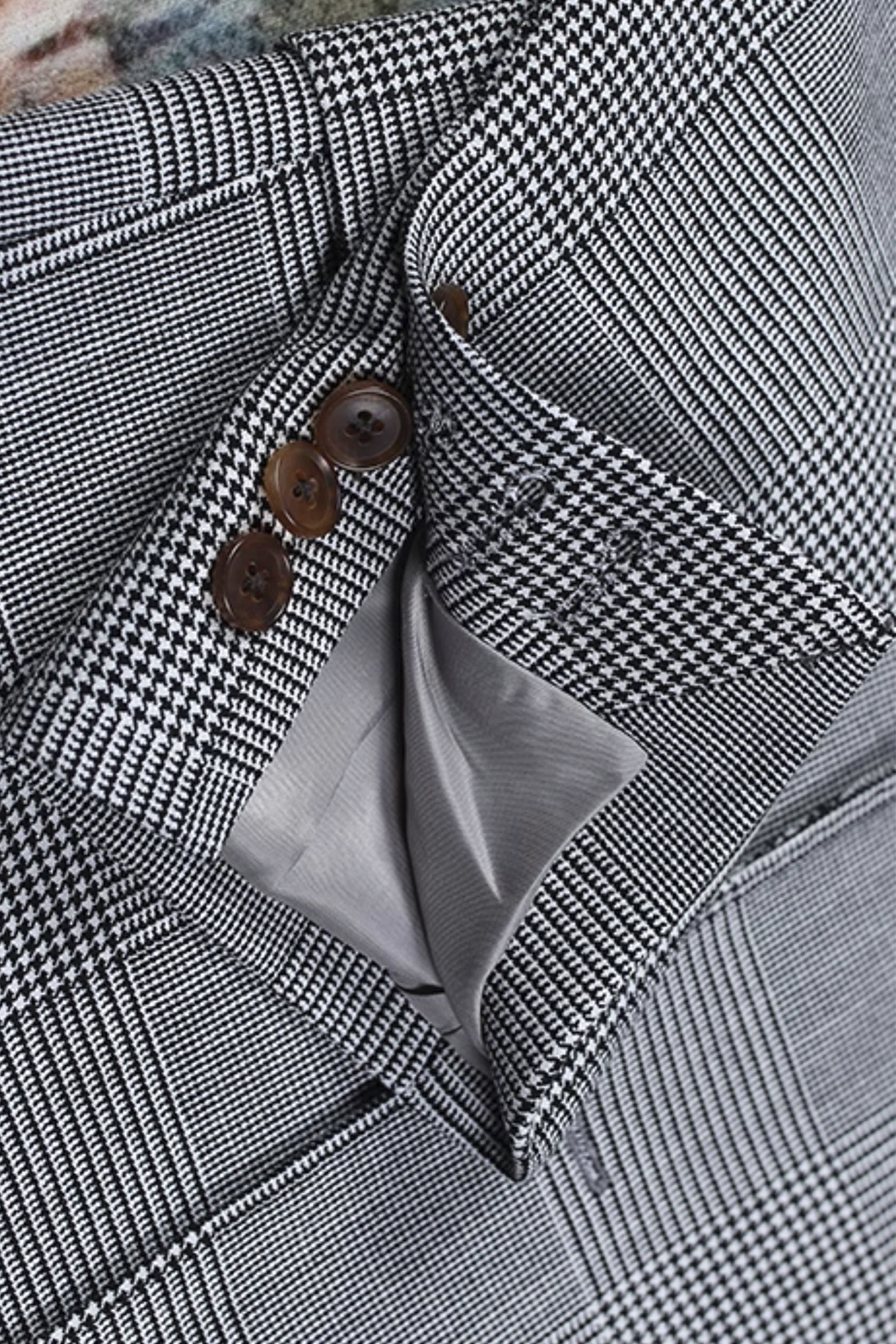 Blazer, double breasted 6x4 com lapela peak large - Cinza Principe de Galês HNR