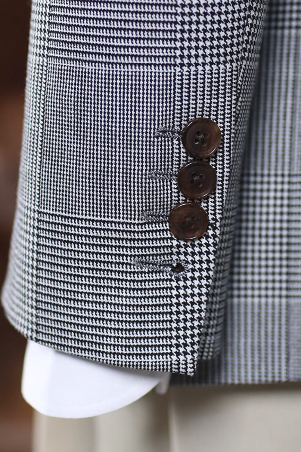 Blazer, double breasted 6x4 com lapela peak large - Cinza Principe de Galês HNR