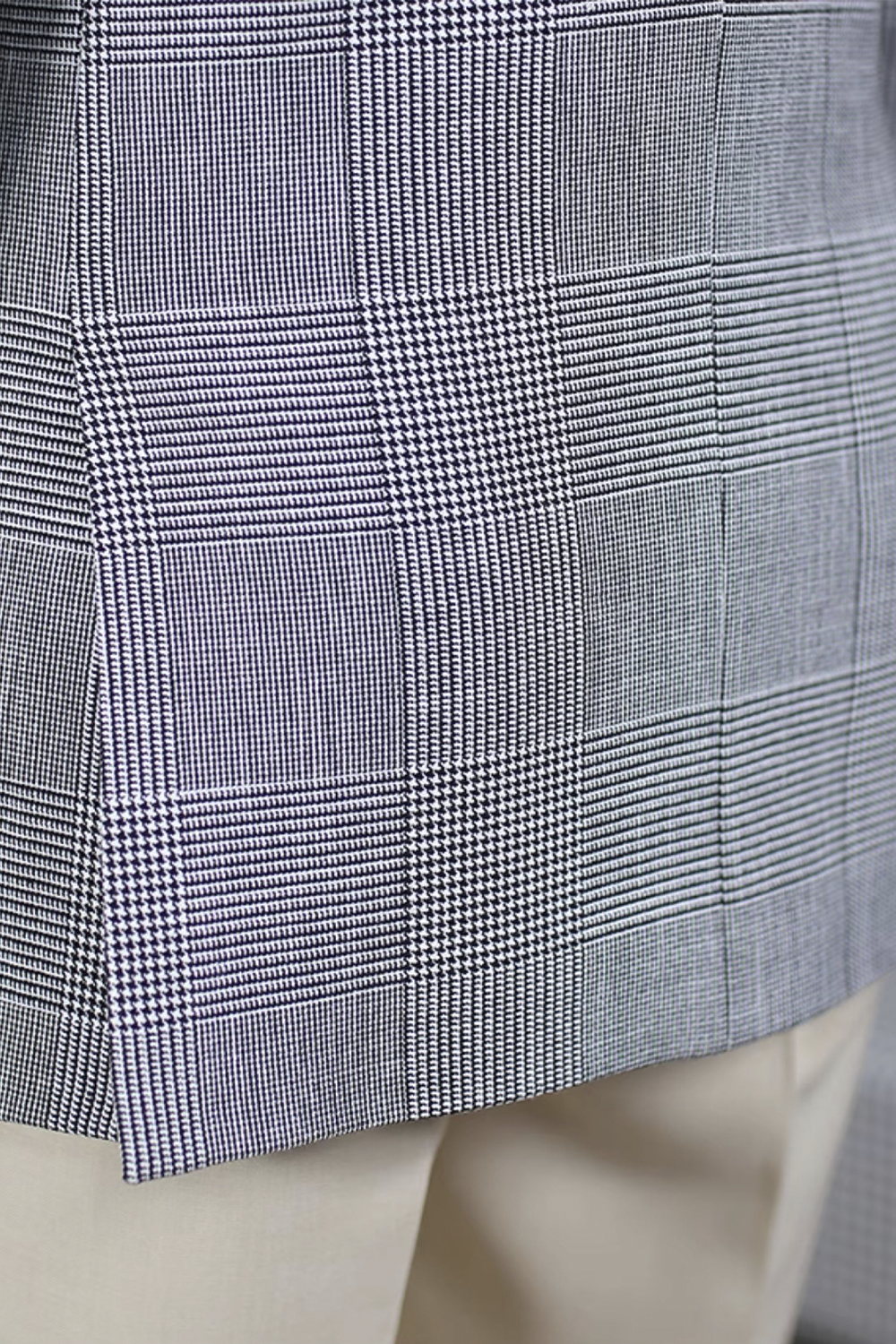 Blazer, double breasted 6x4 com lapela peak large - Cinza Principe de Galês HNR
