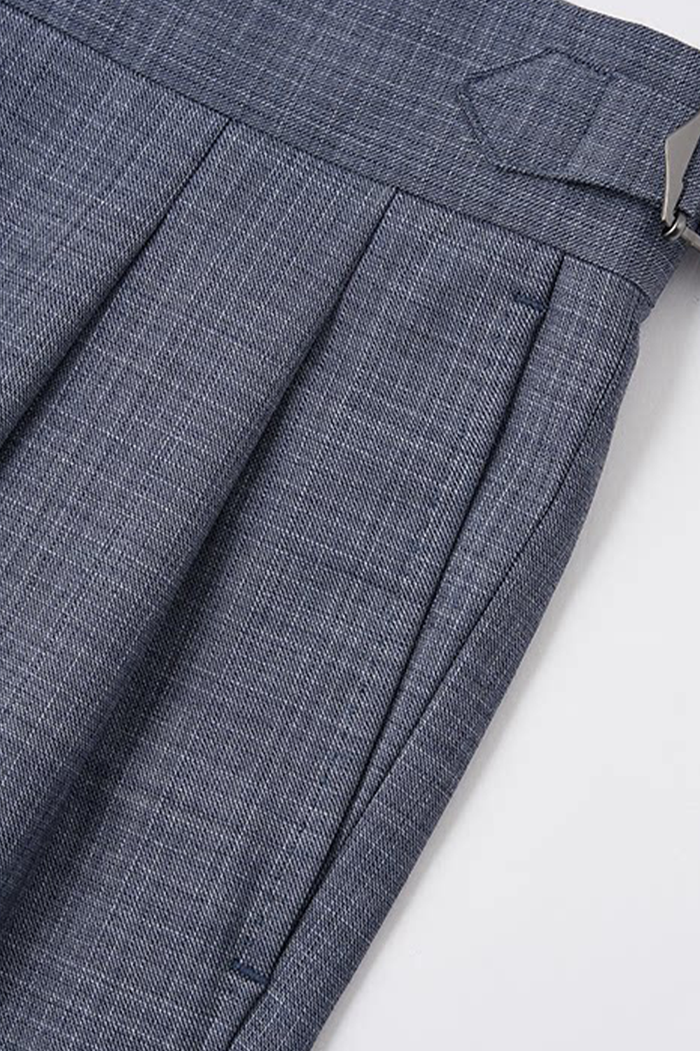 Lanifício Reda 1865 - Costume em lã merino, double breasted 6x2, half canvas com lapela peak - Azul cimento