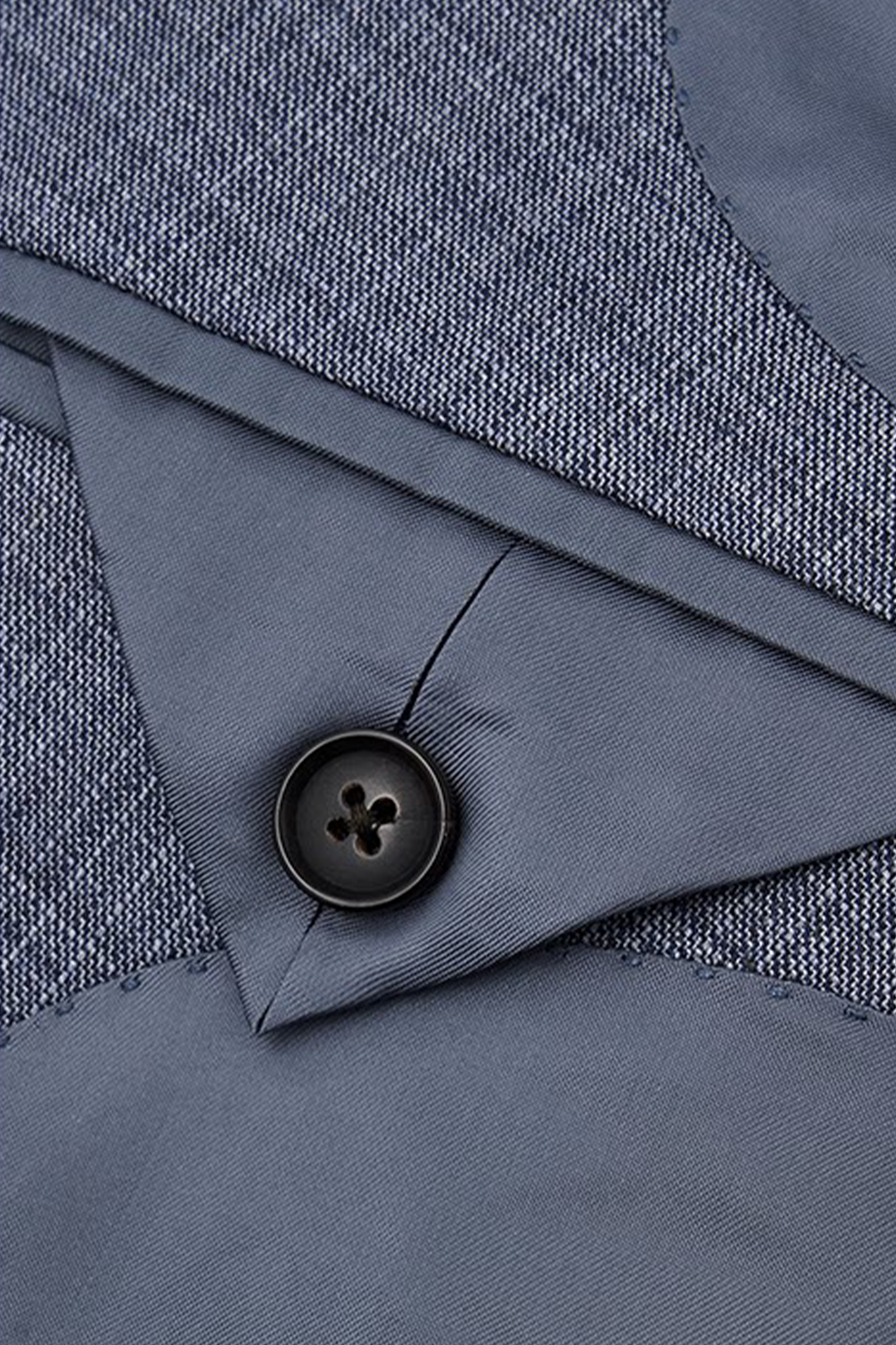 Lanifício Reda 1865 - Costume em lã merino, double breasted 6x2, half canvas com lapela peak - Azul cimento