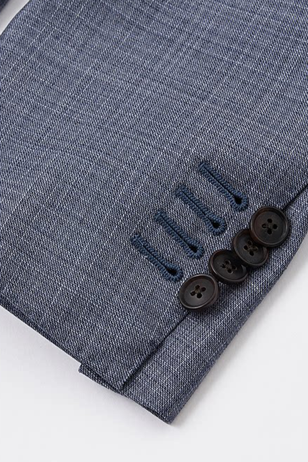 Lanifício Reda 1865 - Costume em lã merino, double breasted 6x2, half canvas com lapela peak - Azul cimento