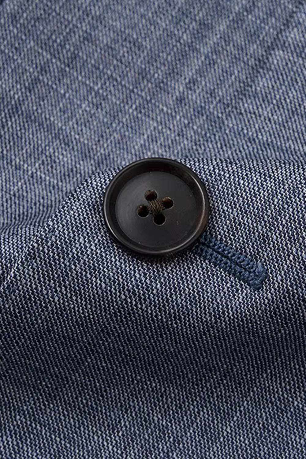 Lanifício Reda 1865 - Costume em lã merino, double breasted 6x2, half canvas com lapela peak - Azul cimento