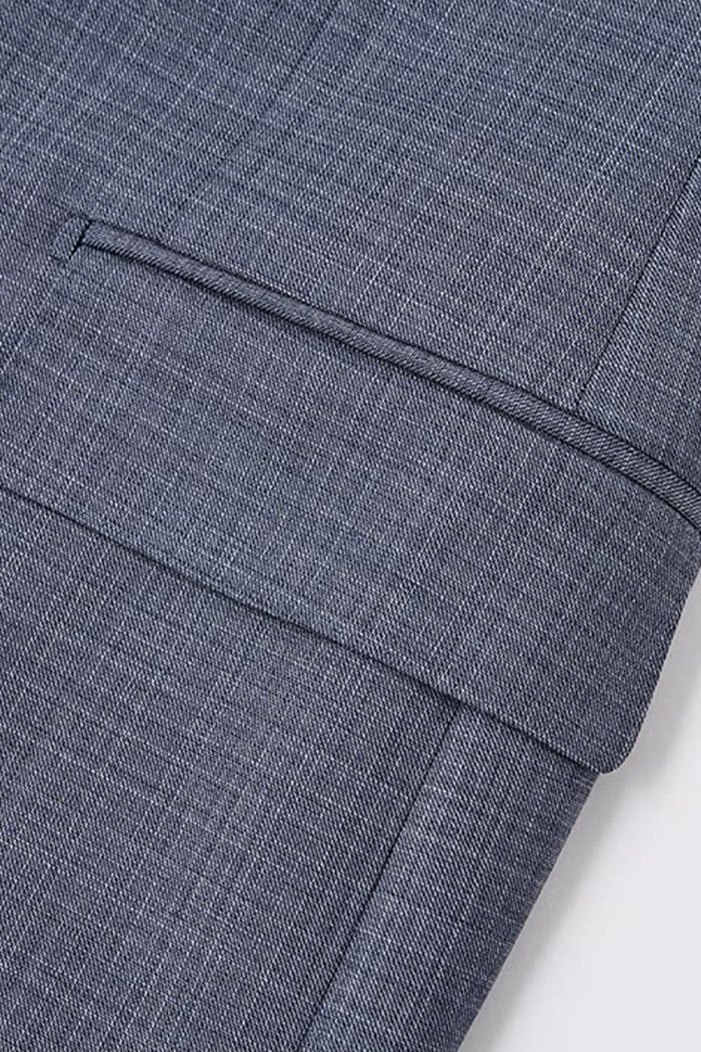 Lanifício Reda 1865 - Costume em lã merino, double breasted 6x2, half canvas com lapela peak - Azul cimento