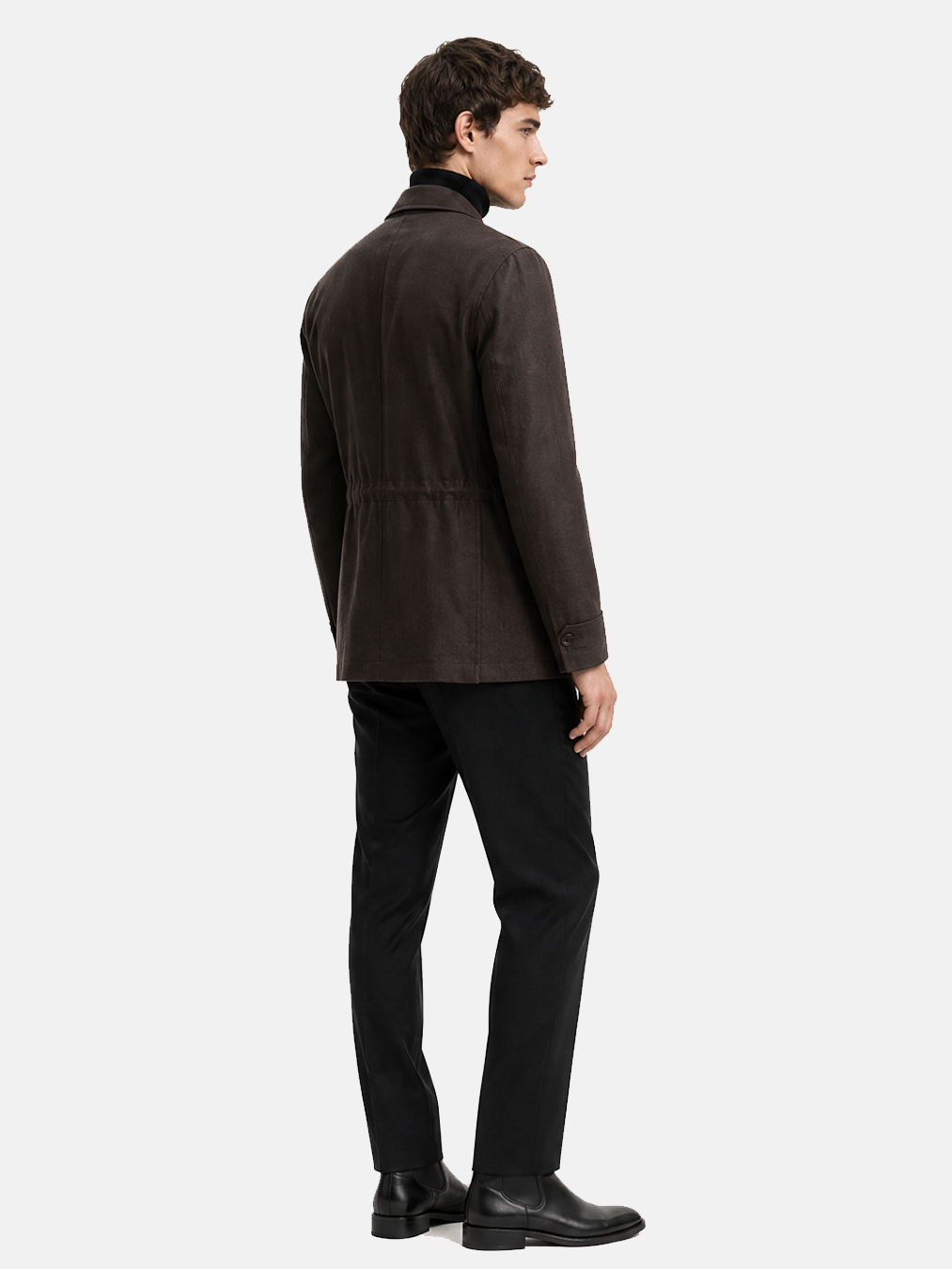 Safari Jacket desestruturado, com ajuste interno, em linho com tencel - Marrom BsLee