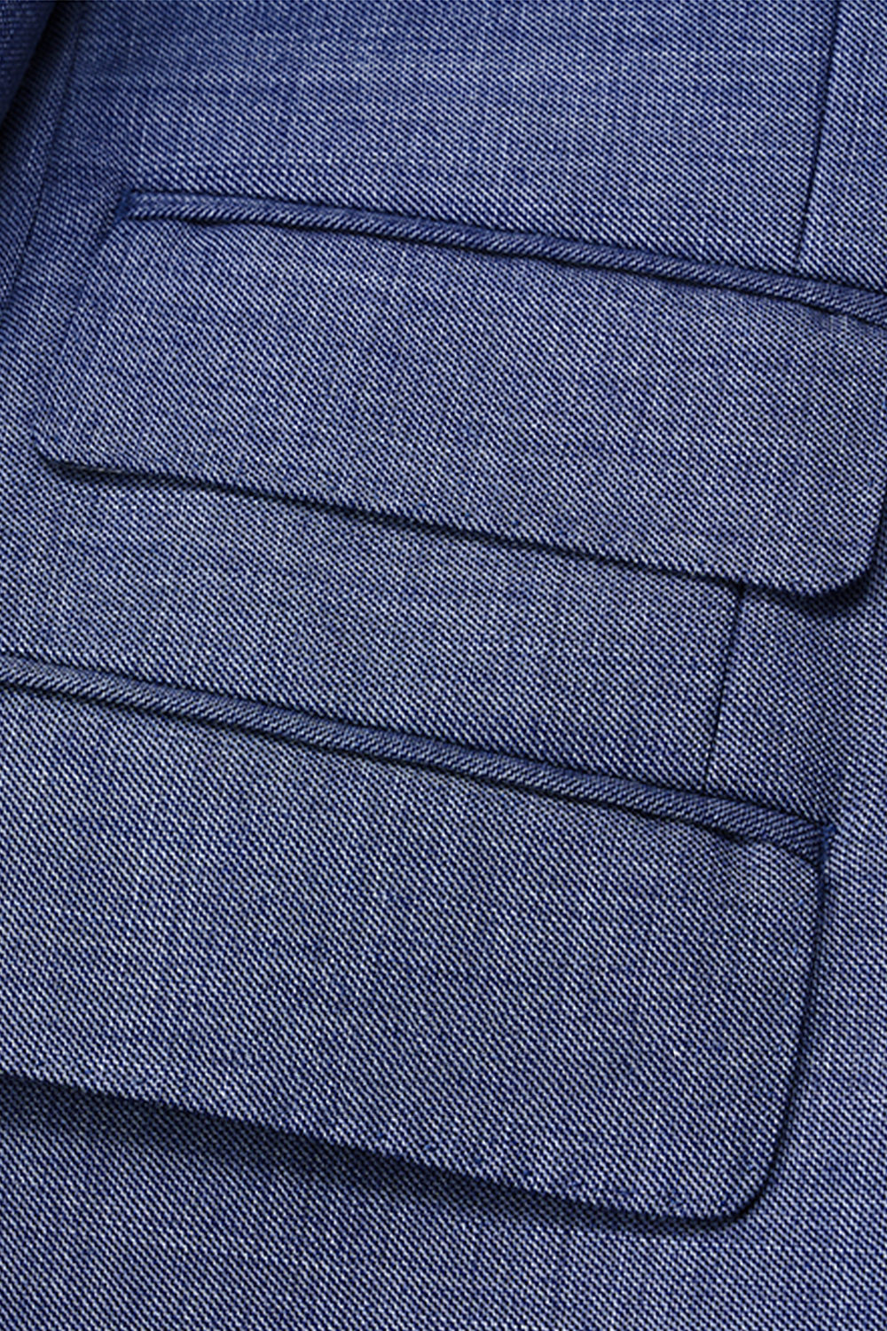 Blazer double breasted 6x2, lapela peak, desestruturado em lã merino super 110 18.25 µ - Azul Lilás