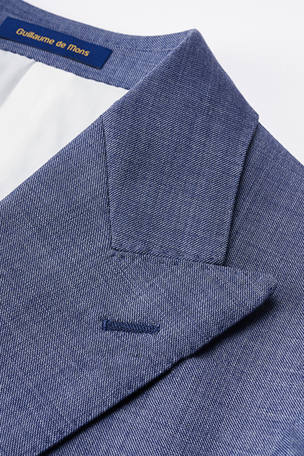 Blazer double breasted 6x2, lapela peak, desestruturado em lã merino super 110 18.25 µ - Azul Lilás