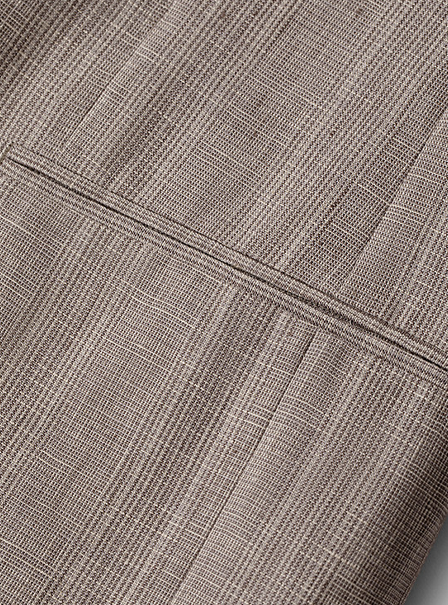 MT GERALD - Blazer single breasted, half canvas, 100% linho, com lapela notched larga - Taupe SKR