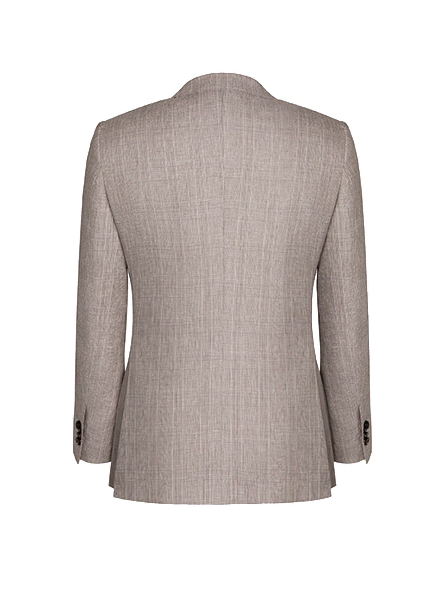 MT GERALD - Blazer single breasted, half canvas, 100% linho, com lapela notched larga - Taupe SKR