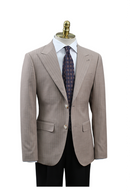 Blazer com riscas, single breasted com lapela peak - Taupe riscado HNR