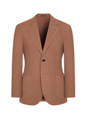 MT GERALD - Blazer single breasted, desestruturado, feito em blend de algodão, com lapela notched larga, bolsos patch - Terra Cota SKR
