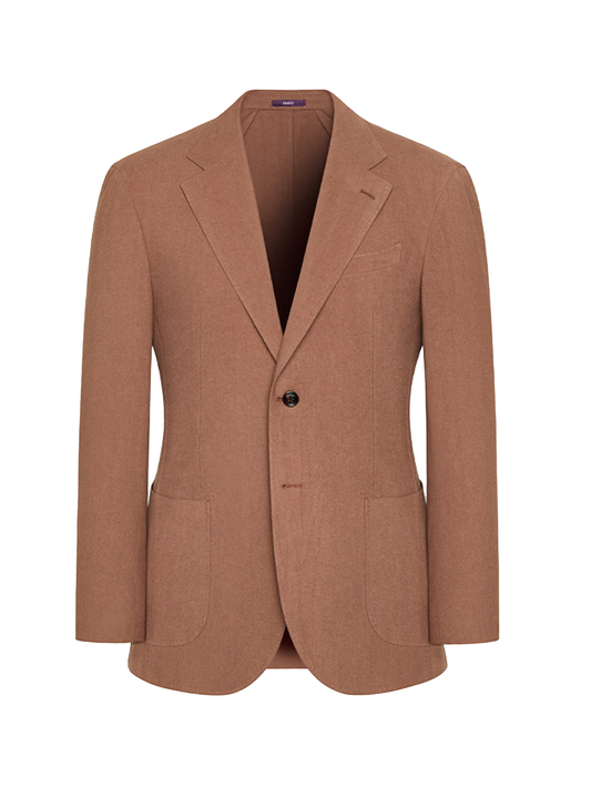 MT GERALD - Blazer single breasted, desestruturado, feito em blend de algodão, com lapela notched larga, bolsos patch - Terra Cota SKR