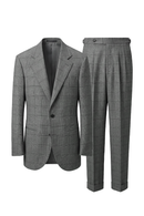 UGLENTLE  - Costume single breasted, half canvas, lapela notched, em lã merino super 100 18.75 µ, - Cinza padronagem Glen Check UGLENTLE Empire Power