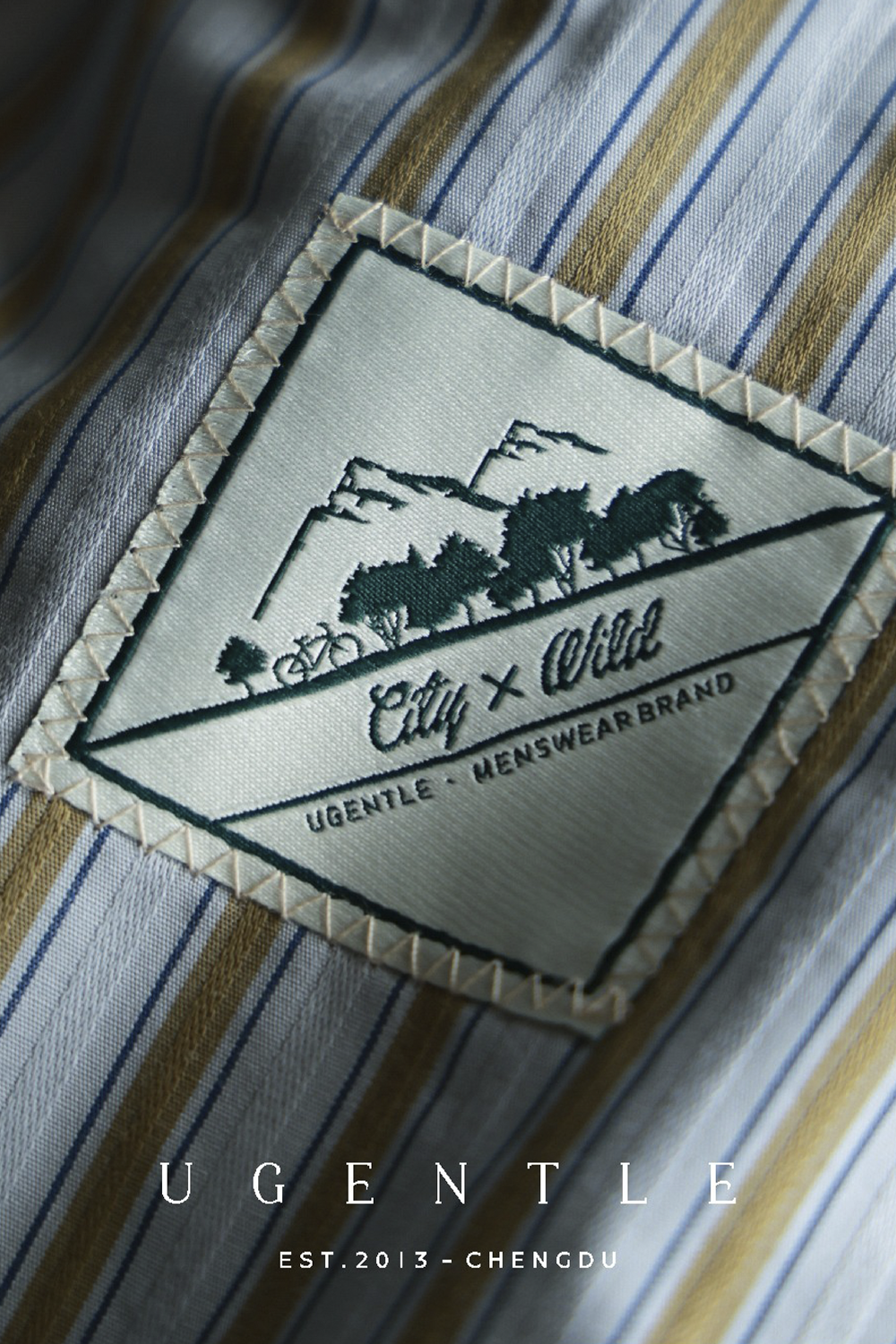 UGENTLE - Safari Jacket com forro, com ajuste interno lã com linho - Azul  - UGENTLE City & Wild