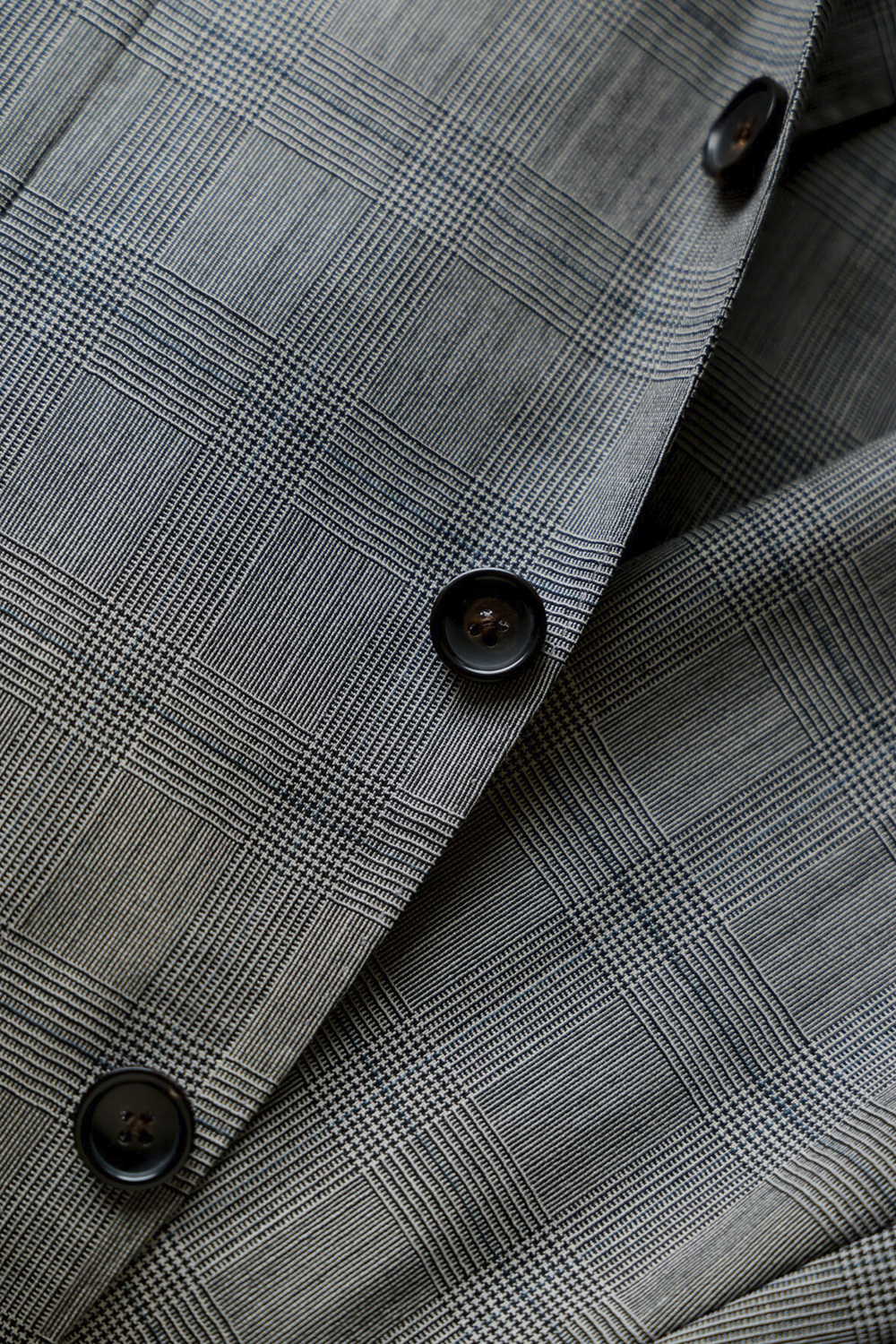 UGLENTLE  - Costume single breasted, half canvas, lapela notched, em lã merino super 100 18.75 µ, - Cinza padronagem Glen Check UGLENTLE Empire Power