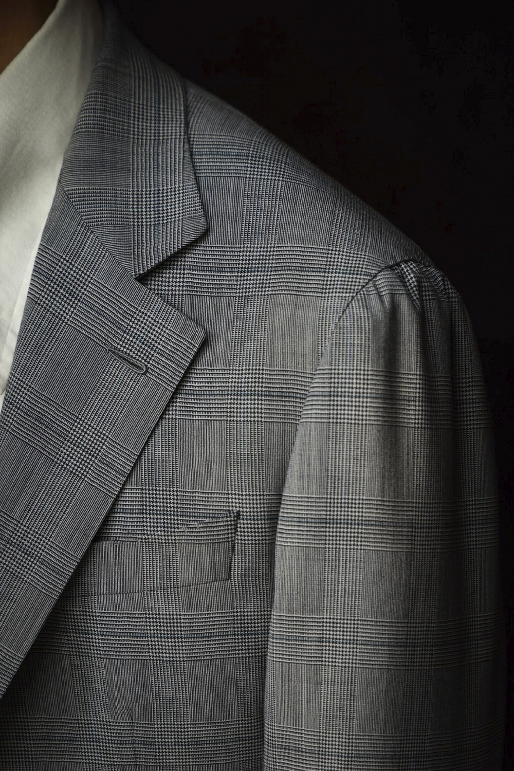UGLENTLE  - Costume single breasted, half canvas, lapela notched, em lã merino super 100 18.75 µ, - Cinza padronagem Glen Check UGLENTLE Empire Power