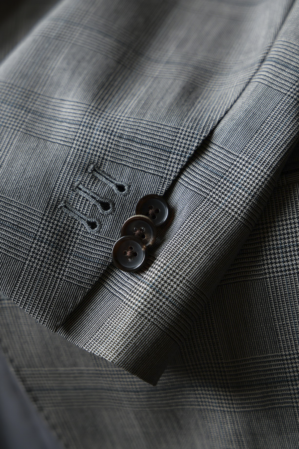 UGLENTLE  - Costume single breasted, half canvas, lapela notched, em lã merino super 100 18.75 µ, - Cinza padronagem Glen Check UGLENTLE Empire Power