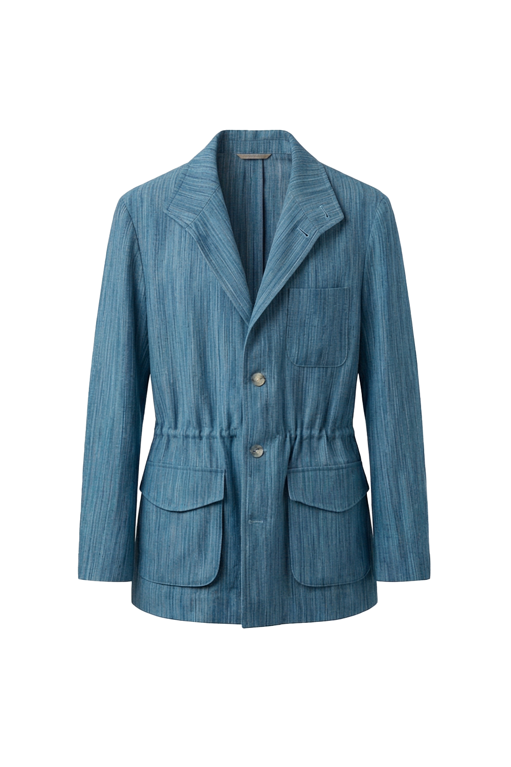 UGENTLE - Safari Jacket com forro, com ajuste interno lã com linho - Azul  - UGENTLE City & Wild