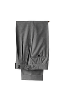 Lanifício Tollegno 1900 - Calça em lã merino, super 120's 17.75 micron, com pregas, barra italiana e ajustadores laterais - Cinza UGT