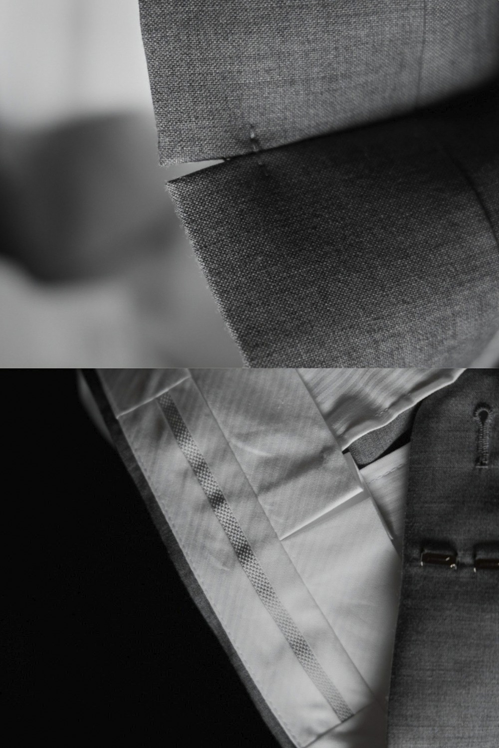 Lanifício Tollegno 1900 - Calça em lã merino, super 120's 17.75 micron, com pregas, barra italiana e ajustadores laterais - Cinza UGT