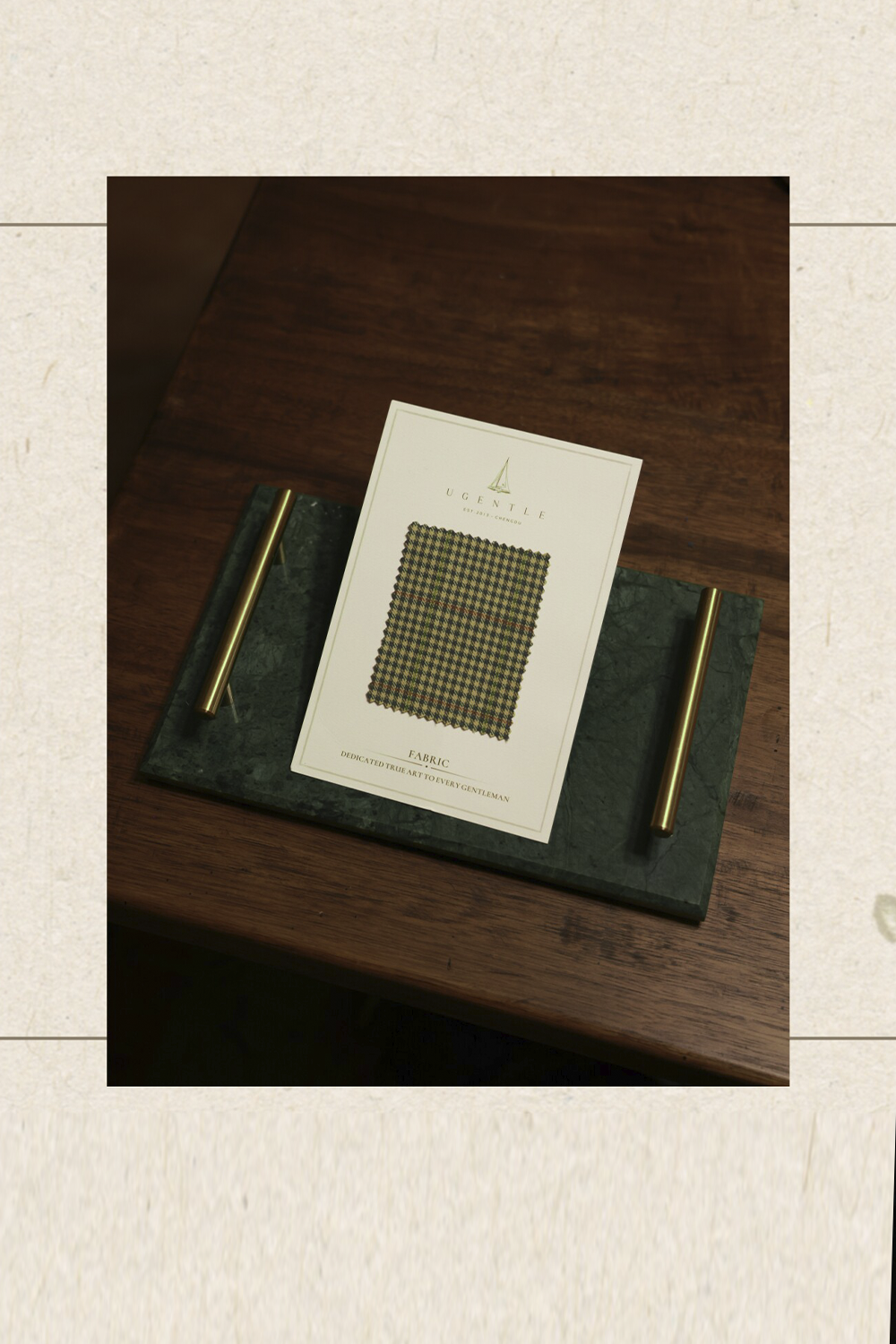 UGLENTLE  - Costume single breasted, half canvas, lapela notched, em lã merino super 100 18.75 µ, - Verde Oliva padronagem Glen Check UGLENTLE Time Travel Series