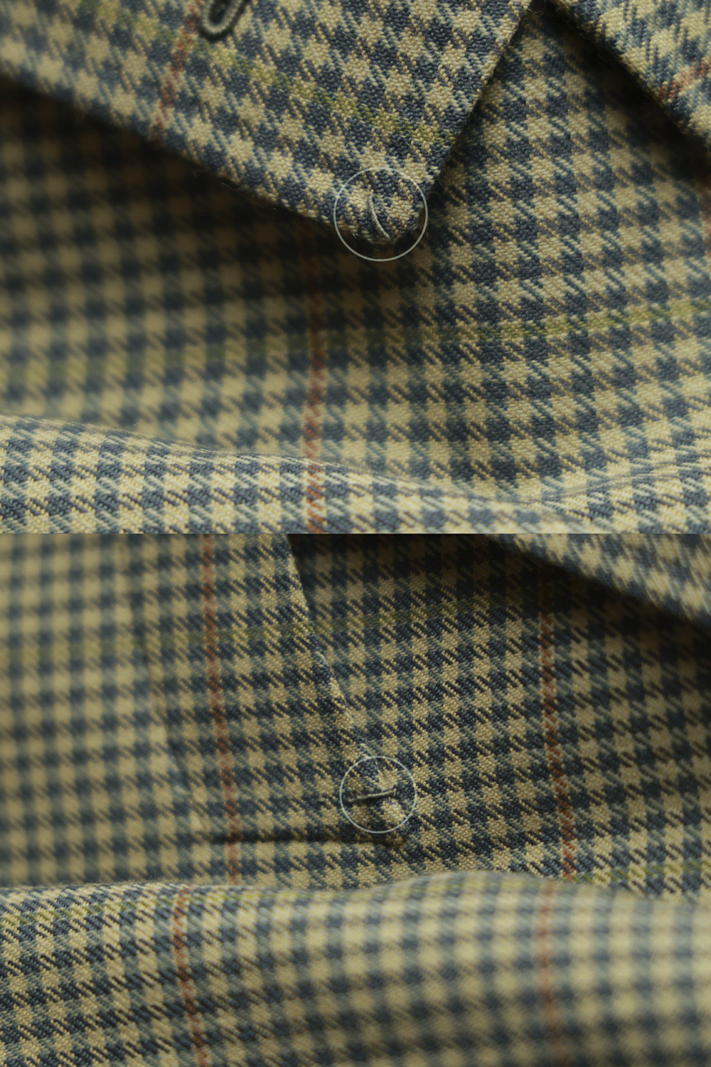 UGLENTLE  - Costume single breasted, half canvas, lapela notched, em lã merino super 100 18.75 µ, - Verde Oliva padronagem Glen Check UGLENTLE Time Travel Series