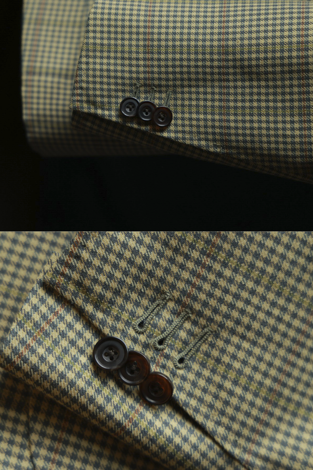 UGLENTLE  - Costume single breasted, half canvas, lapela notched, em lã merino super 100 18.75 µ, - Verde Oliva padronagem Glen Check UGLENTLE Time Travel Series