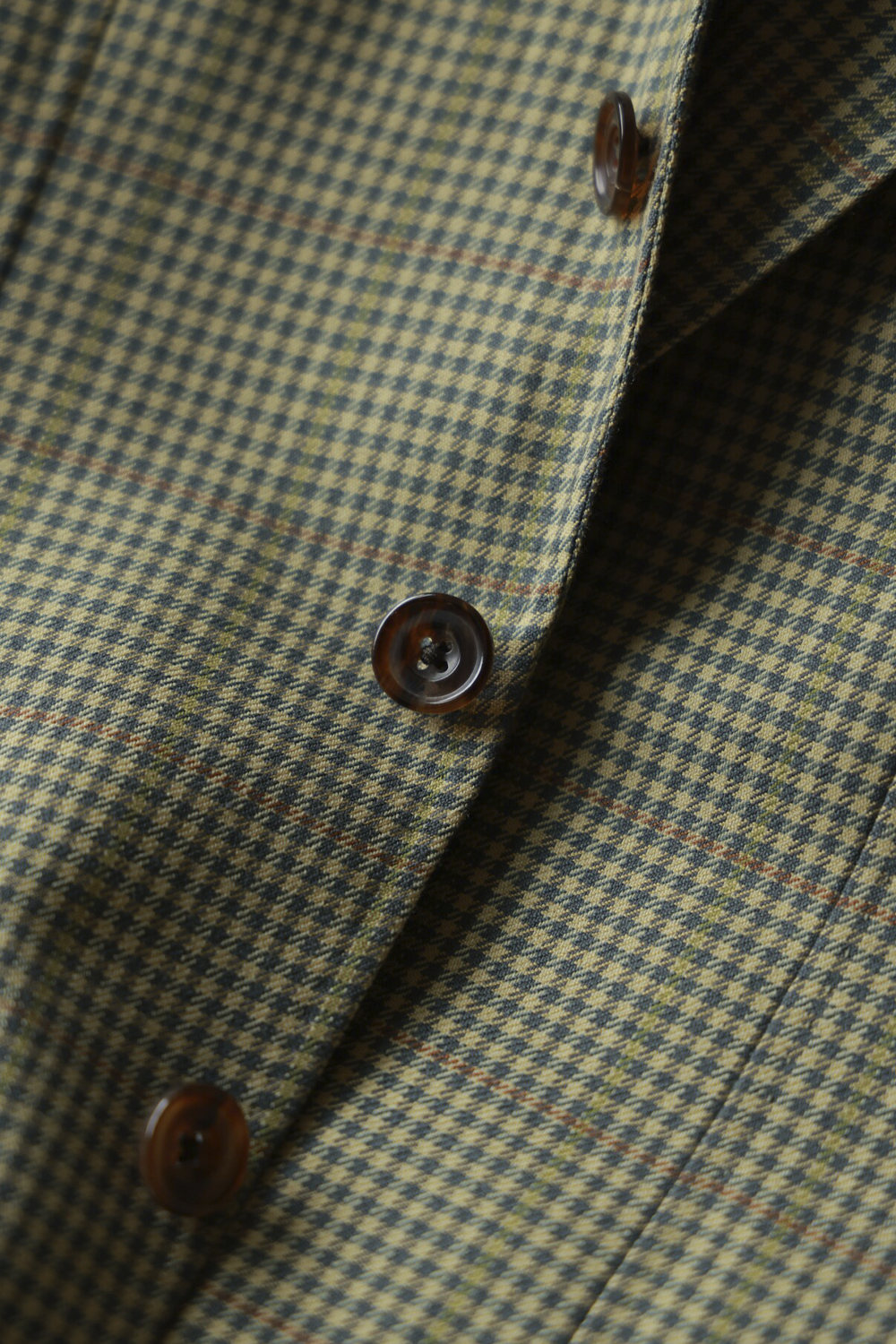 UGLENTLE  - Costume single breasted, half canvas, lapela notched, em lã merino super 100 18.75 µ, - Verde Oliva padronagem Glen Check UGLENTLE Time Travel Series