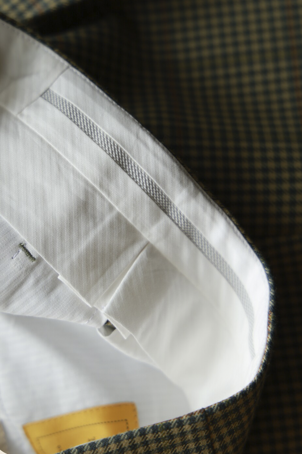 UGLENTLE  - Costume single breasted, half canvas, lapela notched, em lã merino super 100 18.75 µ, - Verde Oliva padronagem Glen Check UGLENTLE Time Travel Series