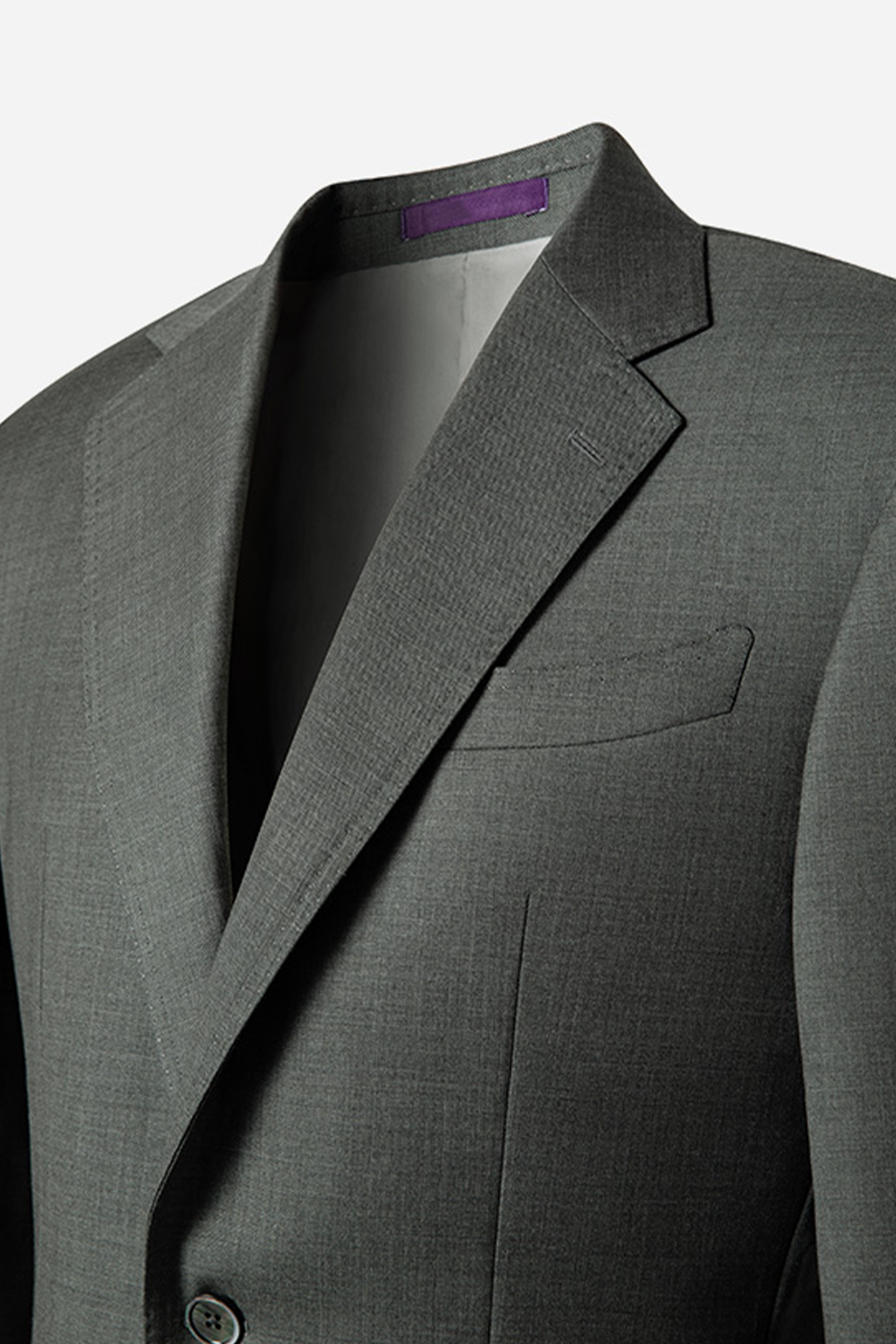 Lanifício MT GERALD - Costume single breasted, half canvas, em lã merino super 110 18.25 µ , lapela notched -  Verde Acinzentado