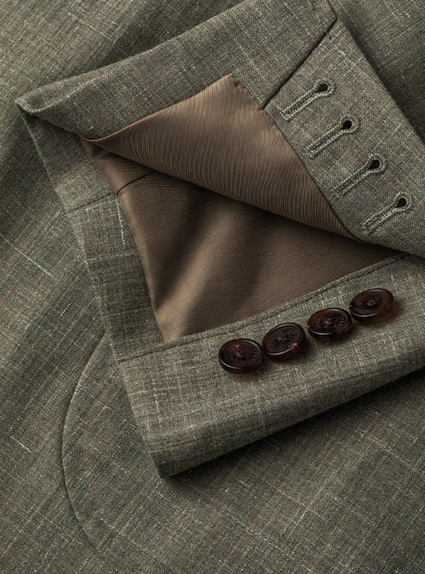 MT GERALD - Blazer desestruturado em lã mista com linho, lapela notched e bolsos patch - Verde Fendi SKR