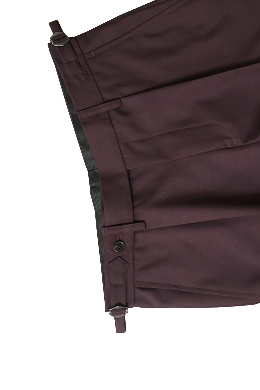 Calça em lã merino, super 100's 18.75 micron, com ajustadores laterais e passantes - Brit Vinho