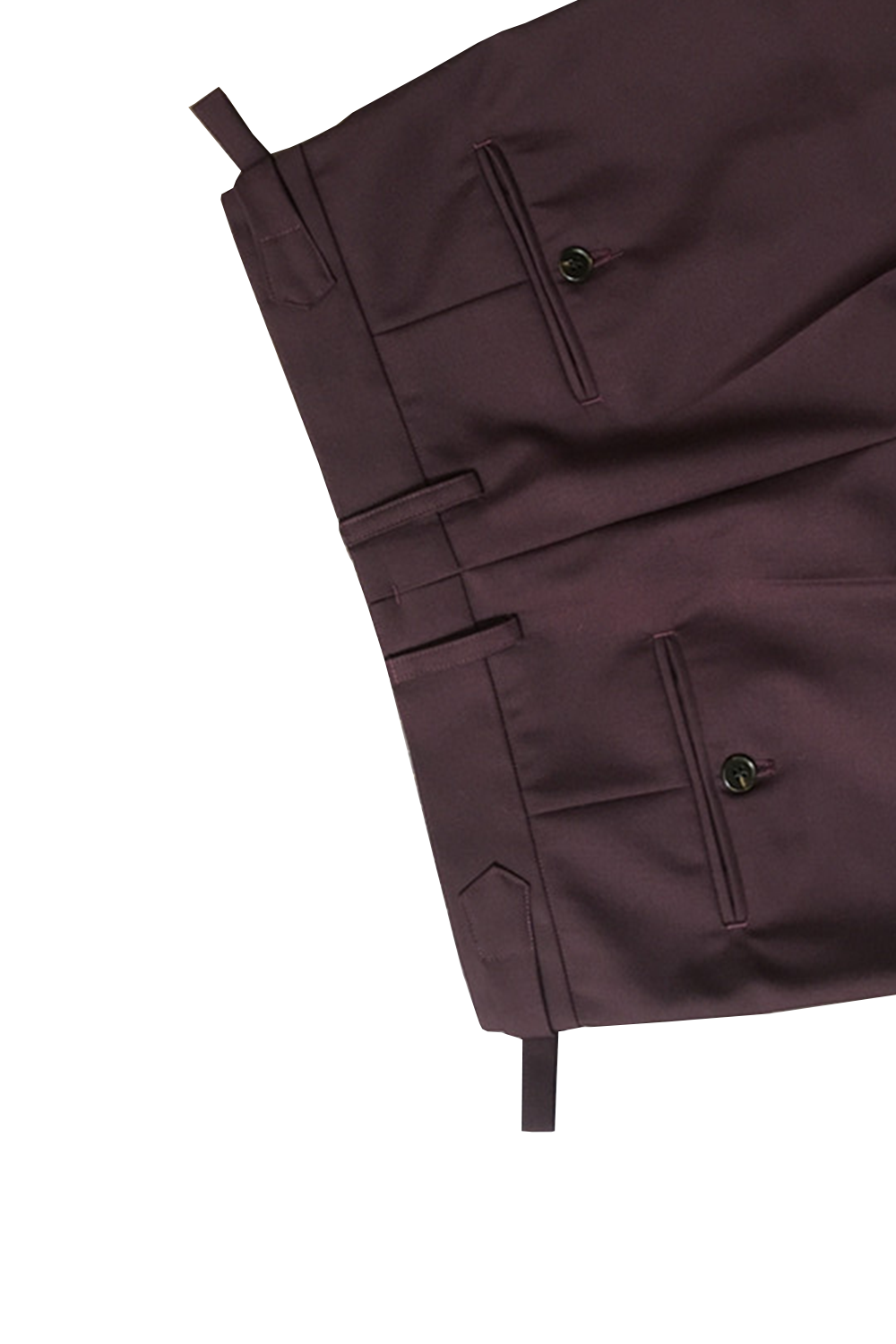 Calça em lã merino, super 100's 18.75 micron, com ajustadores laterais e passantes - Brit Vinho